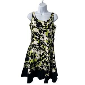 Jessica Howard Dress Retro‎ Multicolor Career Fit and Flare Summer 4P NWOT